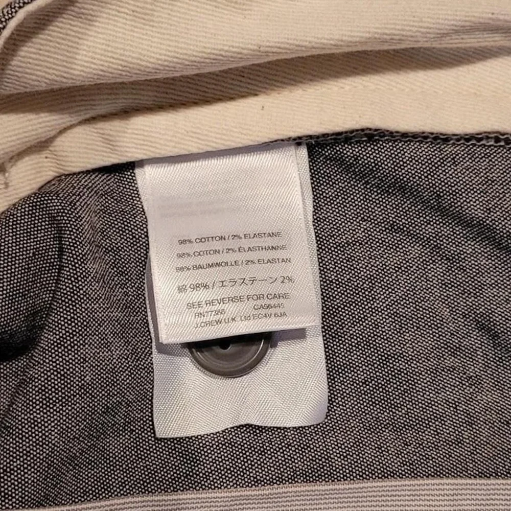J.Crew 770 Straight Fit Stretch Cotton Pants Men's 33x34 Gray